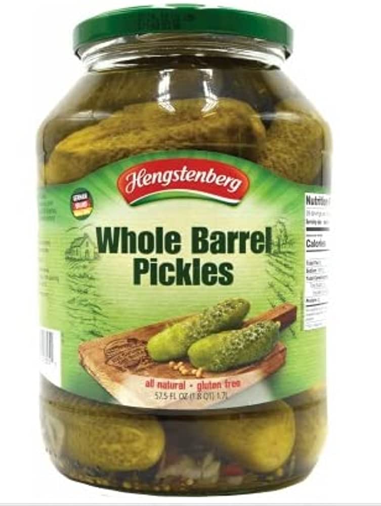 jar of Hengstenberg Whole Barrel Pickles, 57.5 fl oz