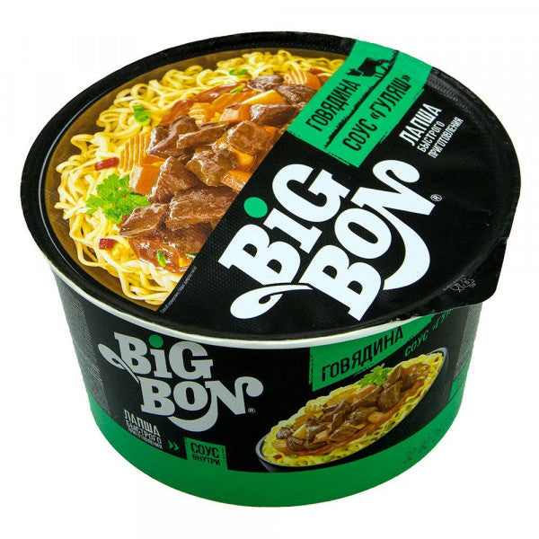 box of Big Bon Beef Noodles w/ Goulash Sauce, 85g