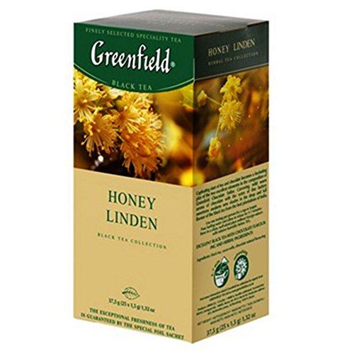 pack of Greenfield Honey Linden Black Tea, 25TB