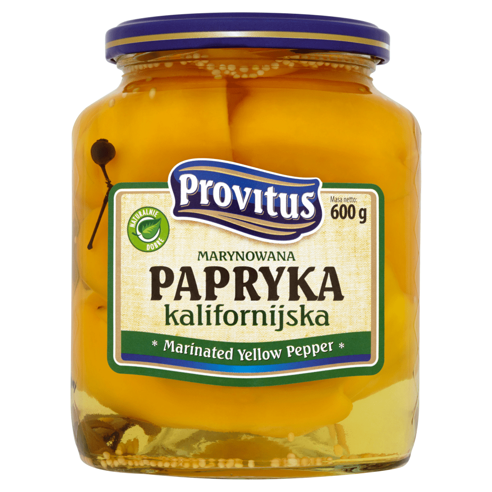 jar of Provitus Marinated Yellow Pepper, 600g