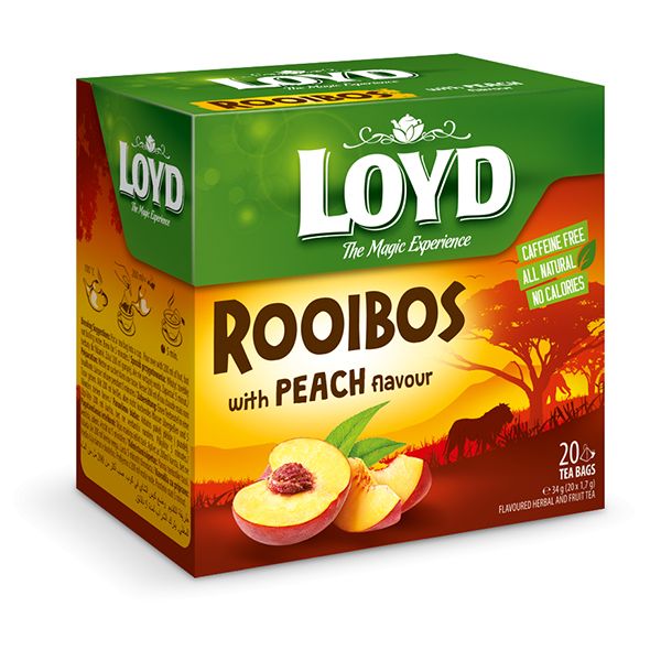 box of Loyd Rooibos Peach Herbal Tea, 20TB