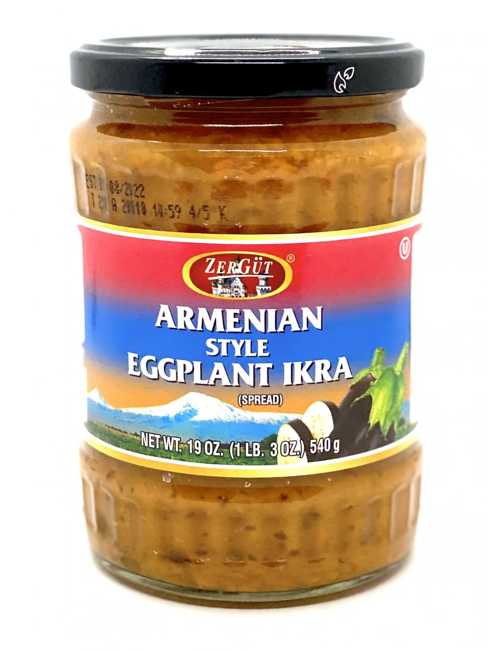 jar of Zergut Armenian Style Eggplant Ikra (Spread), 540g