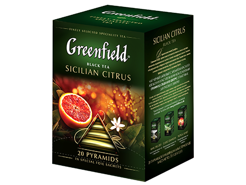 box of Greenfield Sicilian Citrus Black Tea, 20TB