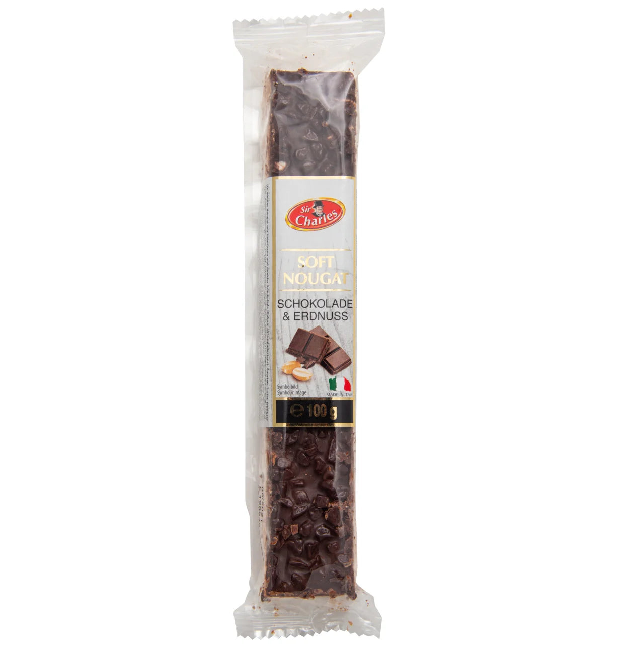 pack of Sir Charles Chocolate & Peanut Soft Nougat, 100g