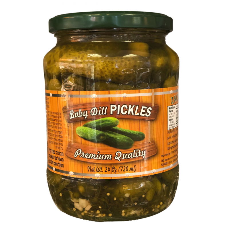 jar of Zacusca Baby Dill Pickles Premium Quality, 720mL