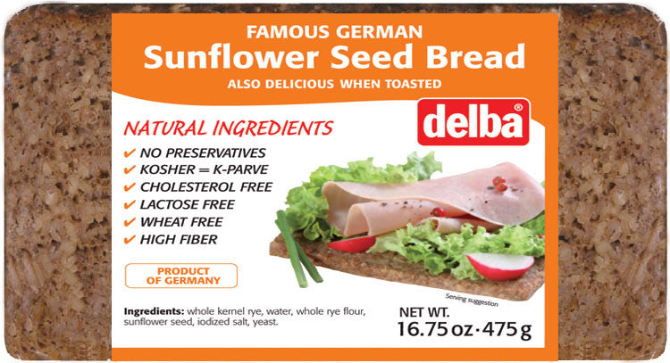 Delba Famous German Sunflower Seed Bread, 475g