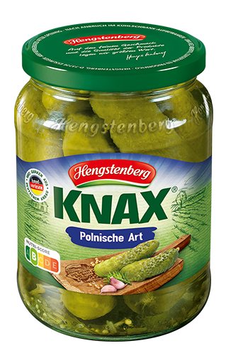 jar of Hengstenberg Polish Style Gherkins, 720mL