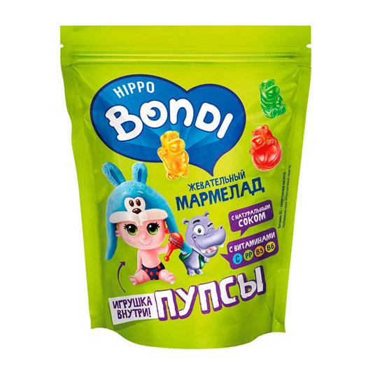 Hippo Bondi & Friends Chewy Marmalade With Toy "Pups", 100g