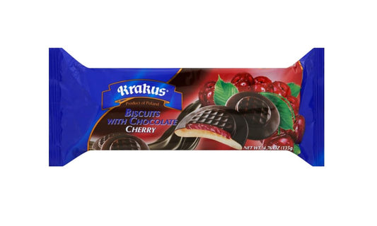 Krakus Strawberry Biscuits w/ Chocolate, 135g