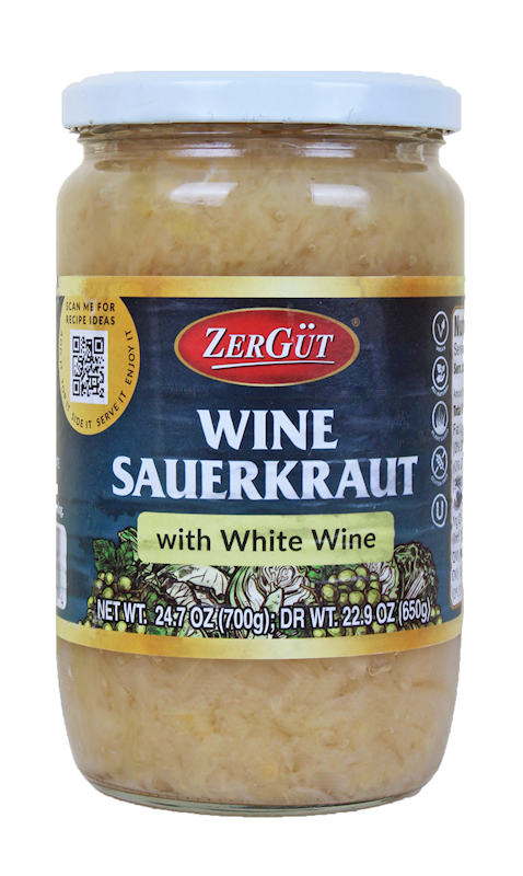 Zergut Wine Sauerkraut w/ White Wine, 650g jar