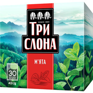 Чай Три Слона мятный, 30 ТБ