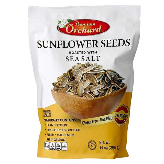 pack of Premium Orchard Sunflower Seeds Roasted w/ Sea Salt, 396g