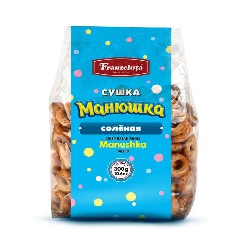 pack of Salted Crisp Bread Rings "Manushka", 300g