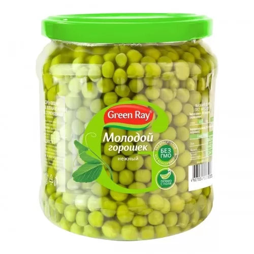 Green Ray Tender Green Peas, 450g