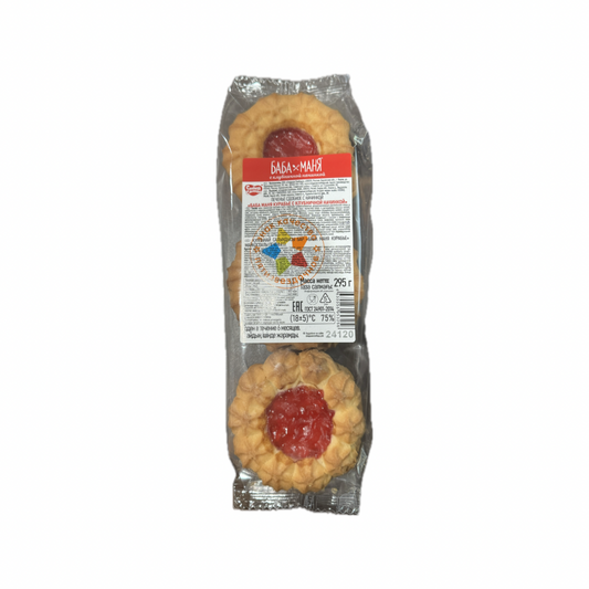 pack of Butter Cookies "Baba Manya" w/ Strawberry Flavor, 295g