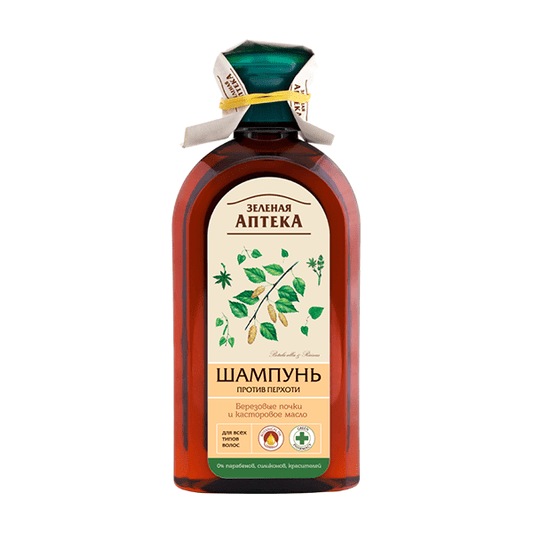 bottle of Birch Buds & Castor Oil Anti-Dandruff Shampoo, 350mL