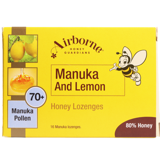 Airborne Manuka & Lemon Honey Lozenges 70+, 16 Count, 1.58oz