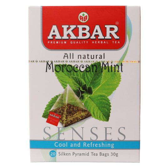 Akbar Senses Moroccan Mint Herbal, 20 Tea Pyramid Bags