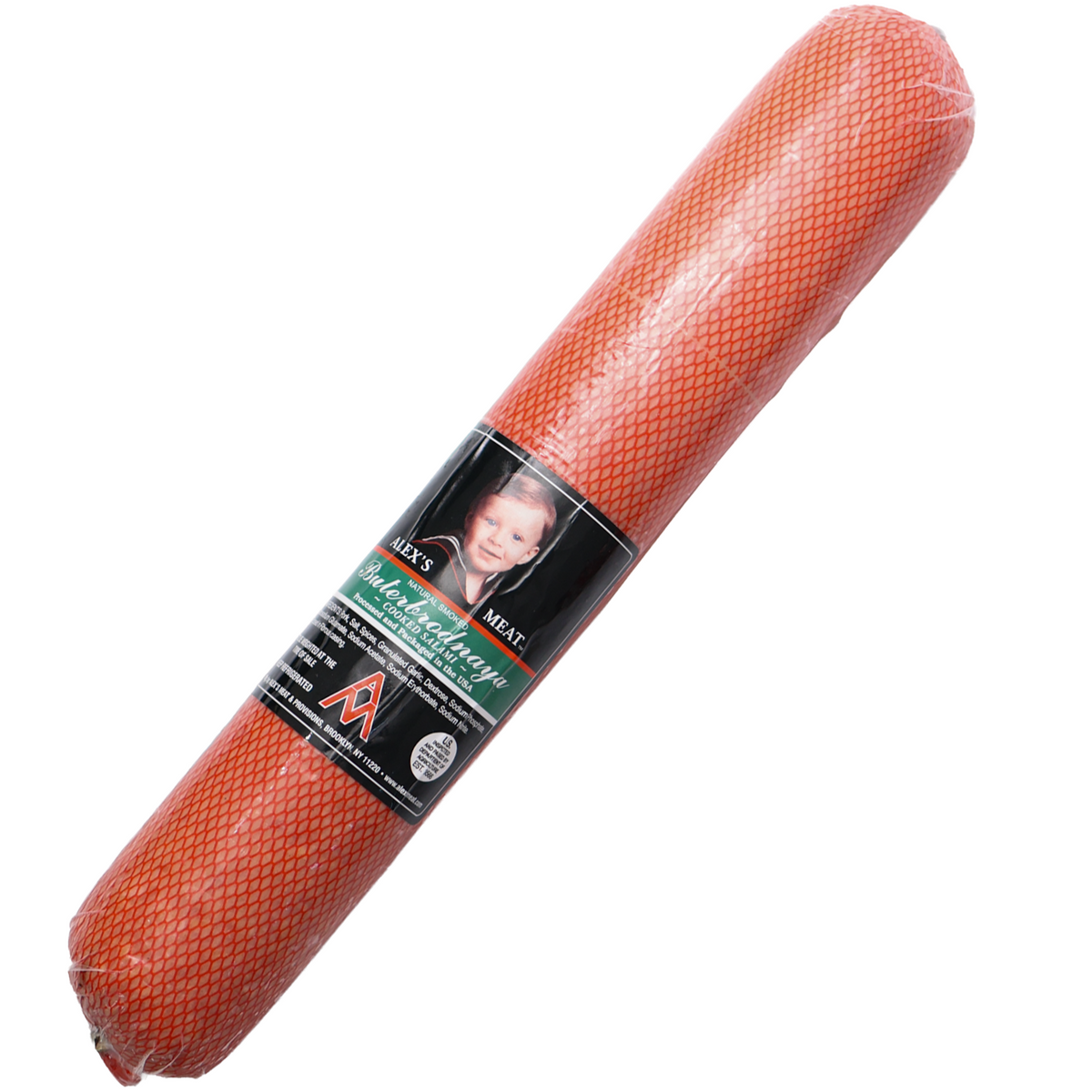 Alex's Meat Buterbrodnaya Cooked Salami, 1lb Half or 2lb Whole Stick