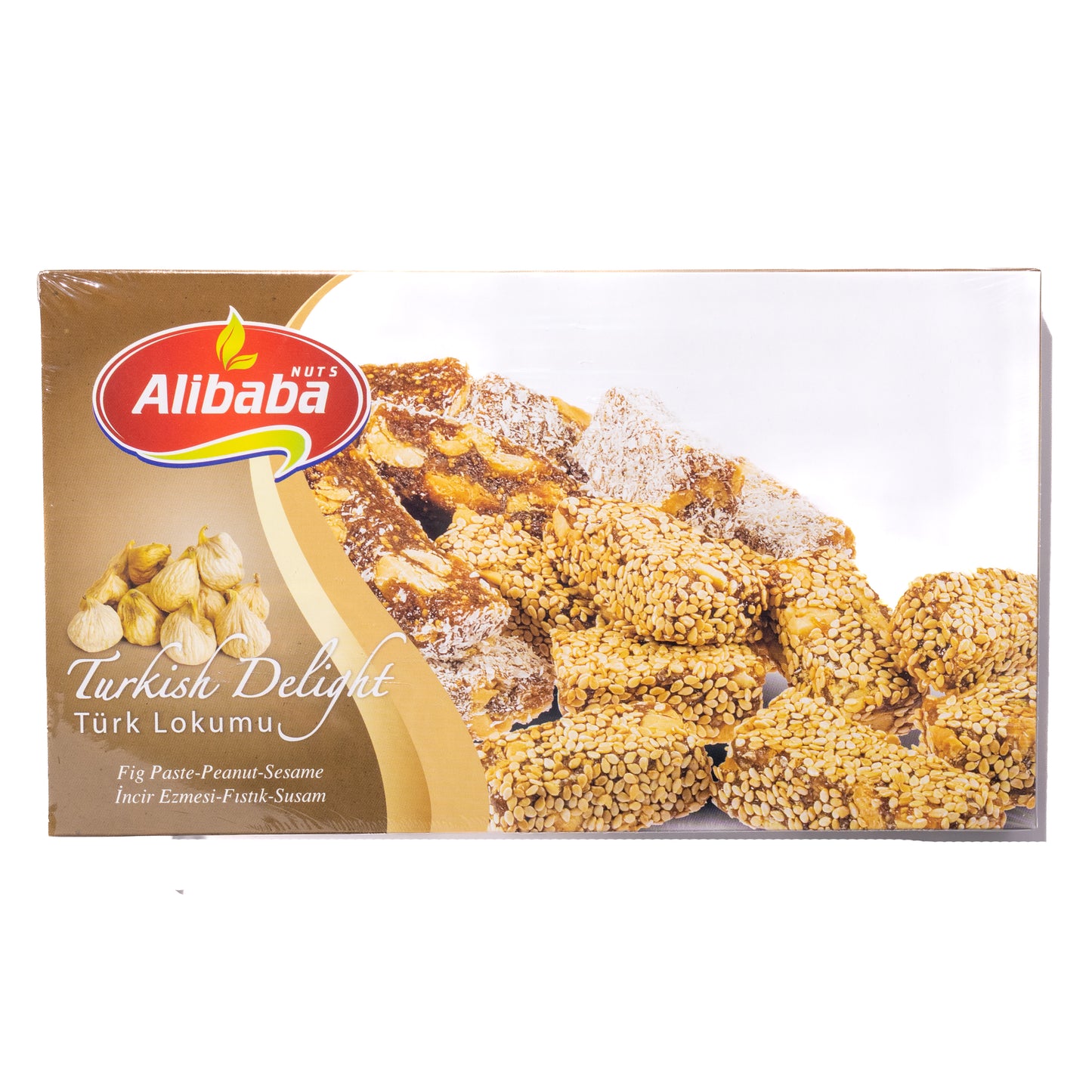 Alibaba Nuts Turkish Delight Fig Paste with Peanut & Sesame, 10.6oz