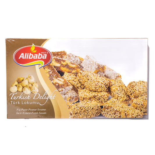 Alibaba Nuts Turkish Delight Fig Paste with Peanut & Sesame, 10.6oz