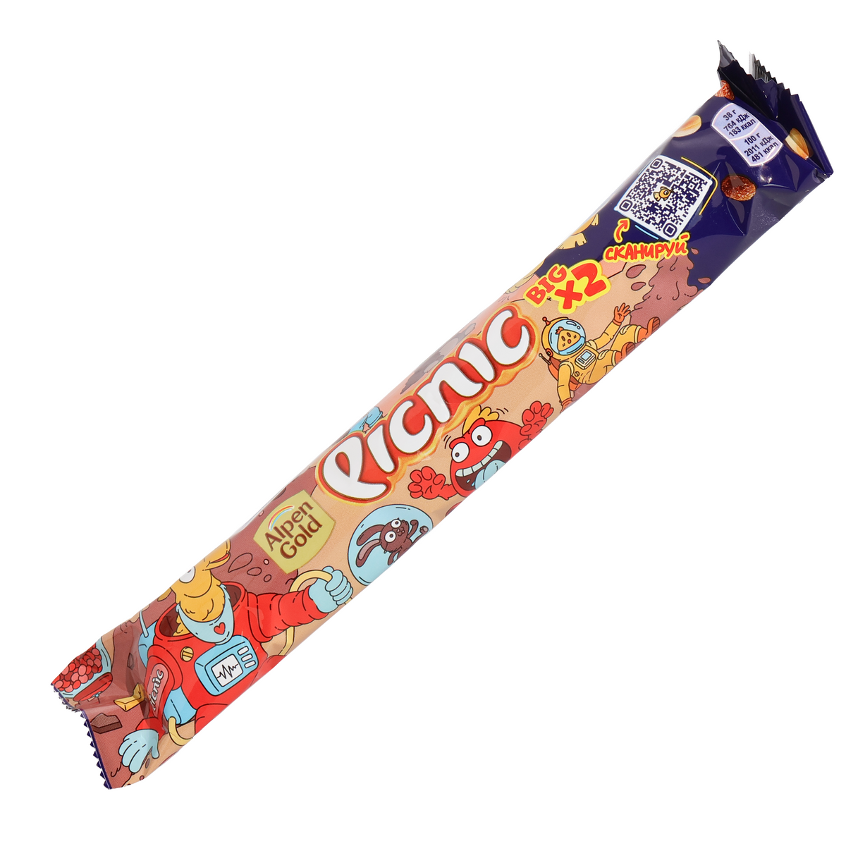 Alpen Gold Picnic Big X2 Chocolate Bar, 2.68oz
