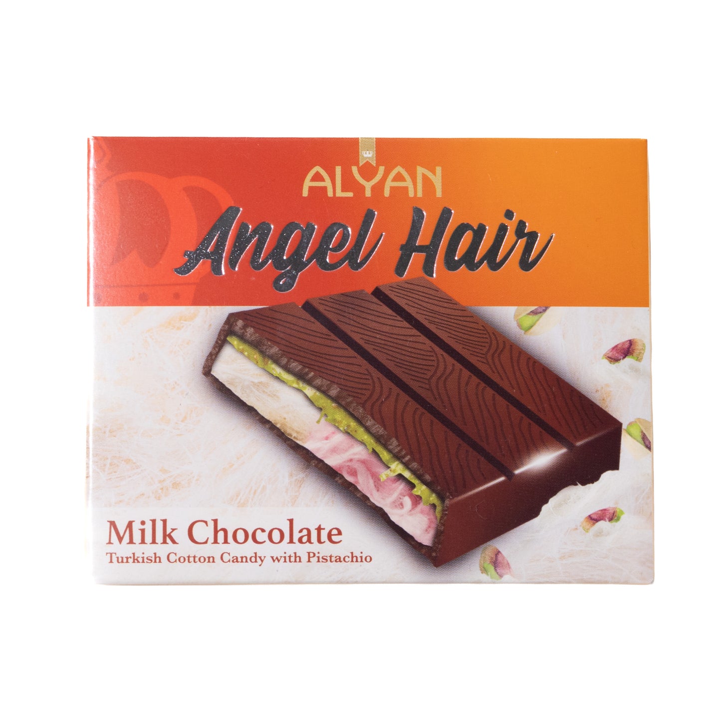 Alyan Angel Hair Milk Chocolate with Turkish Cotton Candy & Pistachio, 2.82oz