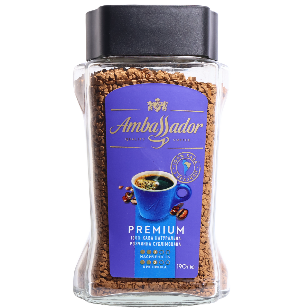 Ambassador Premium Freeze-Dried Instant Coffee, 6.7oz