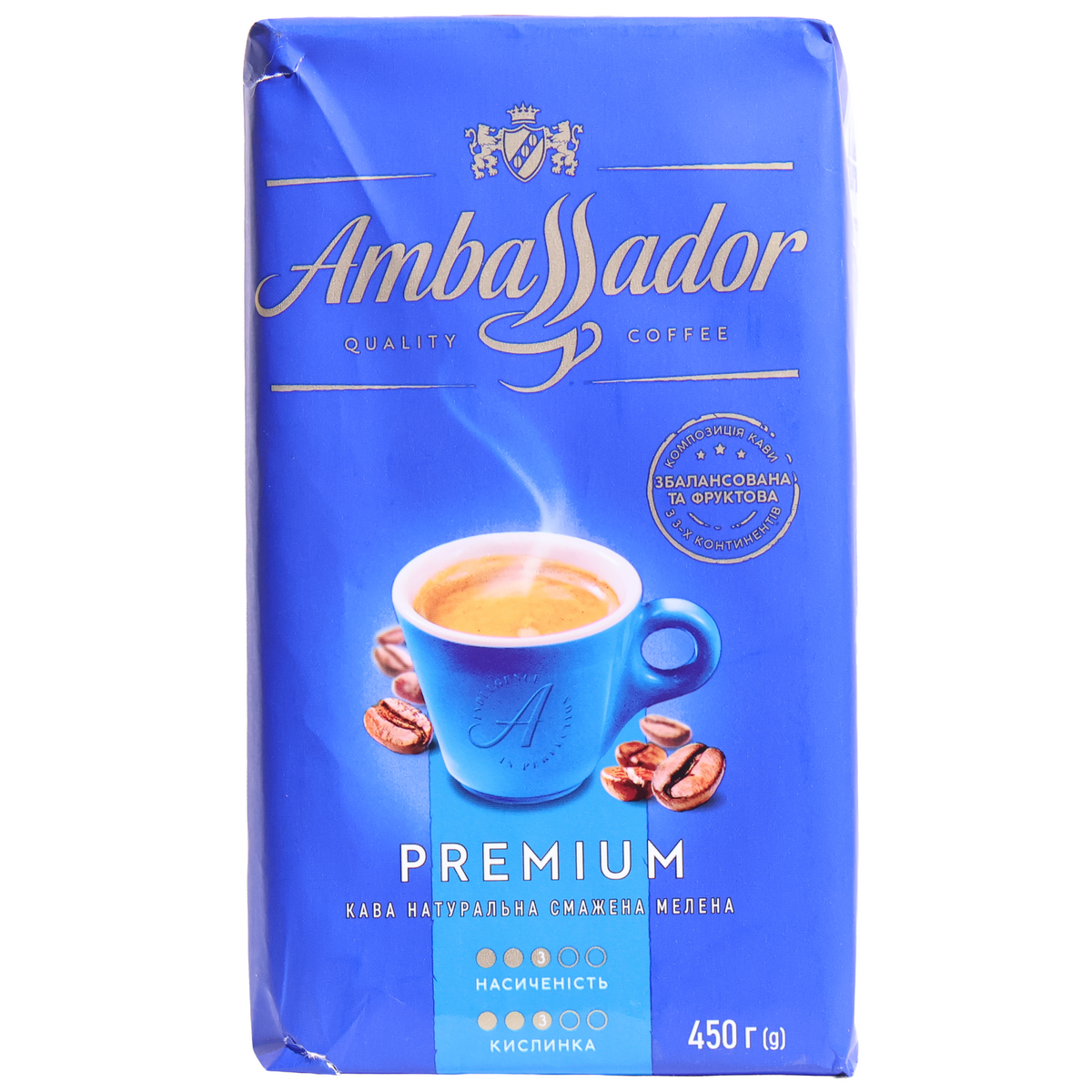 Ambassador Premium Roasted Ground Coffee, 15.87oz