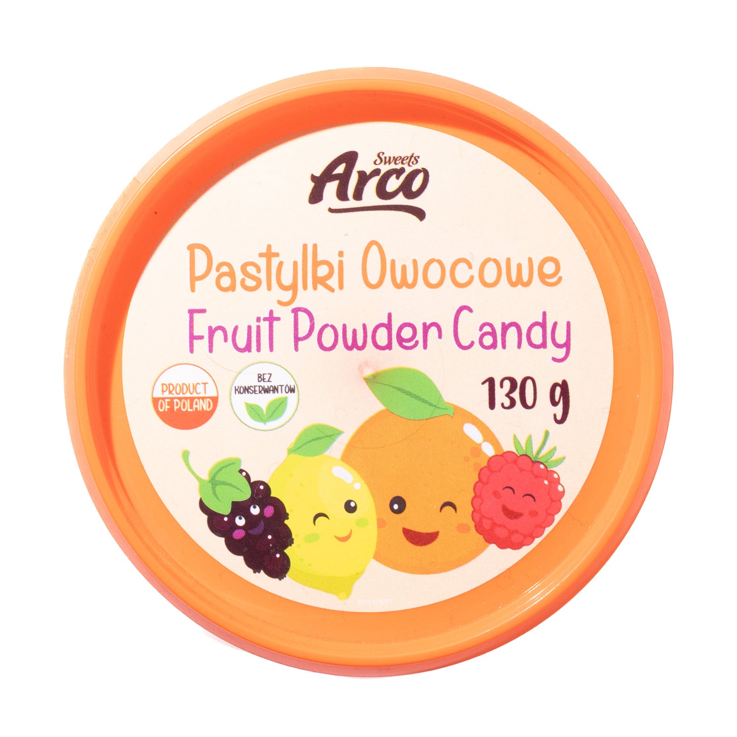 Arco Sweets Pastylki Owocowe Fruit Powder Candy, 4.6oz