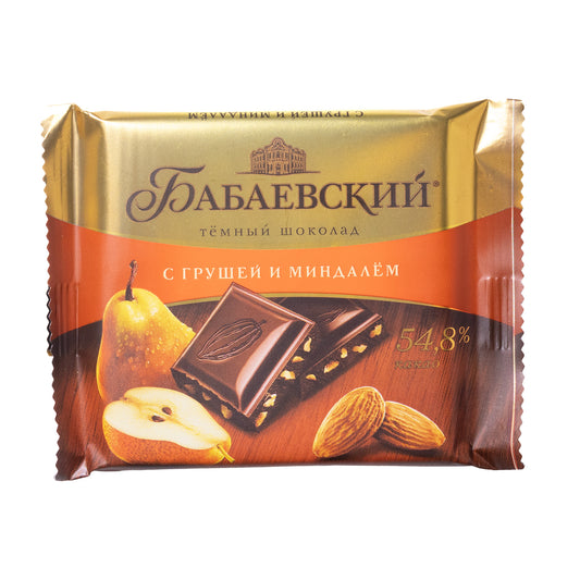 Babaevsky Dark Chocolate with Pear & Almond Bar, 2.47oz