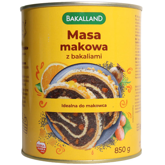 Bakalland Poppy Seed Filling with Dried Fruits, 30oz