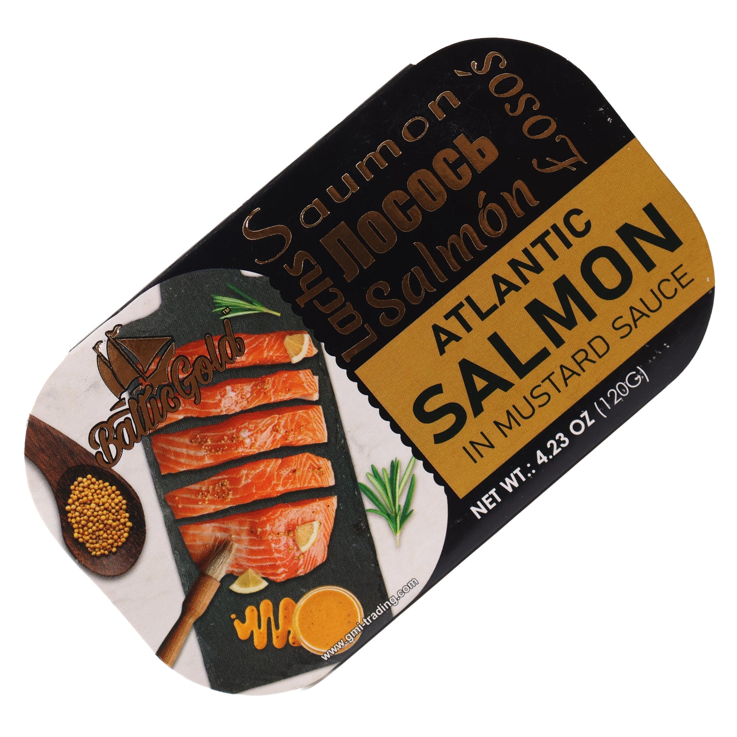 Baltic Gold Atlantic Salmon in Mustard Sauce, 4.23oz