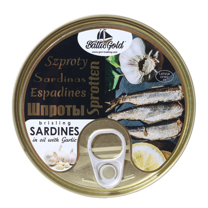 Baltic Gold Smoked Riga Sardines in Oil w/ Lemon, 5.65oz