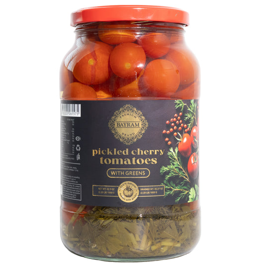 Bayram Brand Pickled Cherry Tomatoes with Greens, 52.9oz