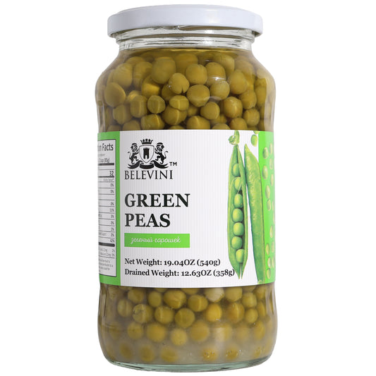 Belevini Green Peas, 19.04oz