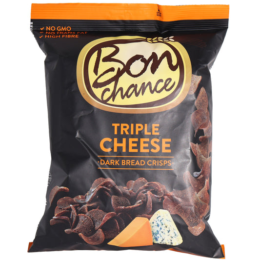 Bon Chance Triple Cheese Dark Bread Crisps, 4.23oz