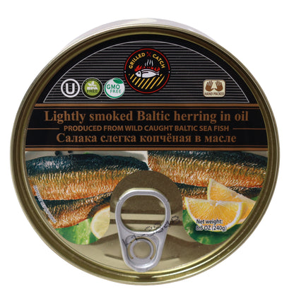 Brivais Vilnis Lightly Smoked Baltic Herring in Oil, 8.5 oz