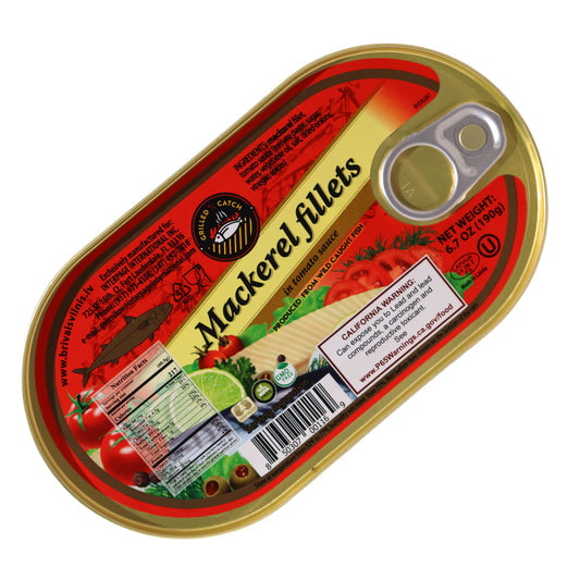 Brivais Vilnis Mackerel Fillets in Tomato Sauce, 6.7oz