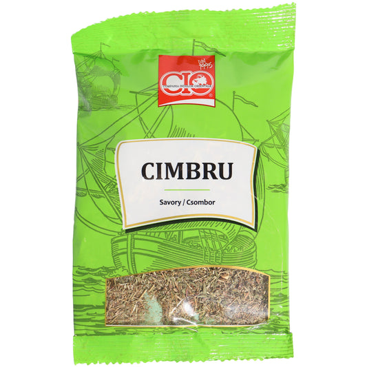 CIO Cimbru (Savory) Herb, 0.7 oz (20 g) — dried savory herb, known for its robust, peppery flavor and aromatic character. A traditional seasoning widely used in Romanian, Balkan, and Eastern European cuisine. Ideal for beans, lentils, soups, stews, roasted vegetables, pork, sausages, poultry, and savory meat dishes. Savory pairs especially well with legumes and slow-cooked recipes, adding depth and herbal complexity. Convenient packet with CIO branding.
