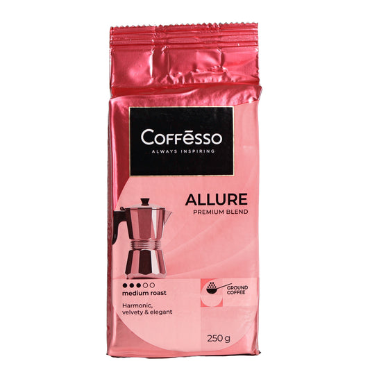 Coffesso Allure Premium Blend Medium Roast Ground Coffee, 8.81 oz