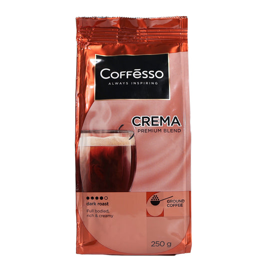 Coffesso Crema Premium Blend Dark Roast Ground Coffee, 8.81 oz