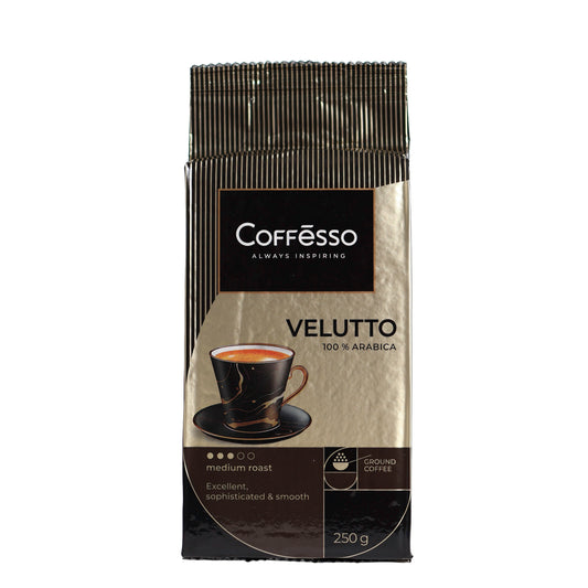 Coffesso Velutto 100% Arabica Medium Roast Ground Coffee, 8.81 oz