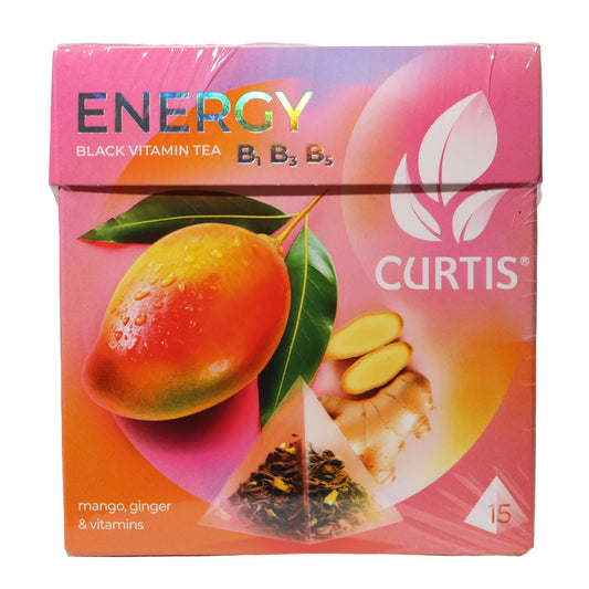 Curtis Energy Black Vitamin Tea Flavored Black Tea, 15 Tea Pyramids