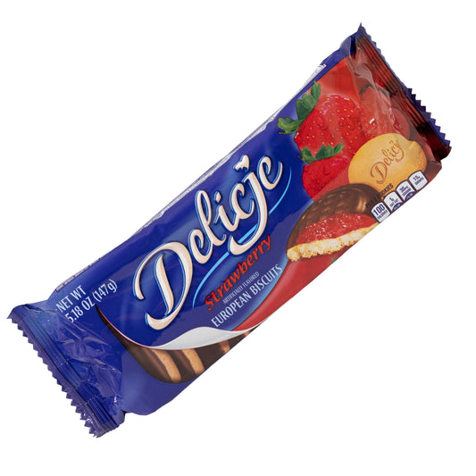 Delicje Strawberry European Biscuits, 5.18oz