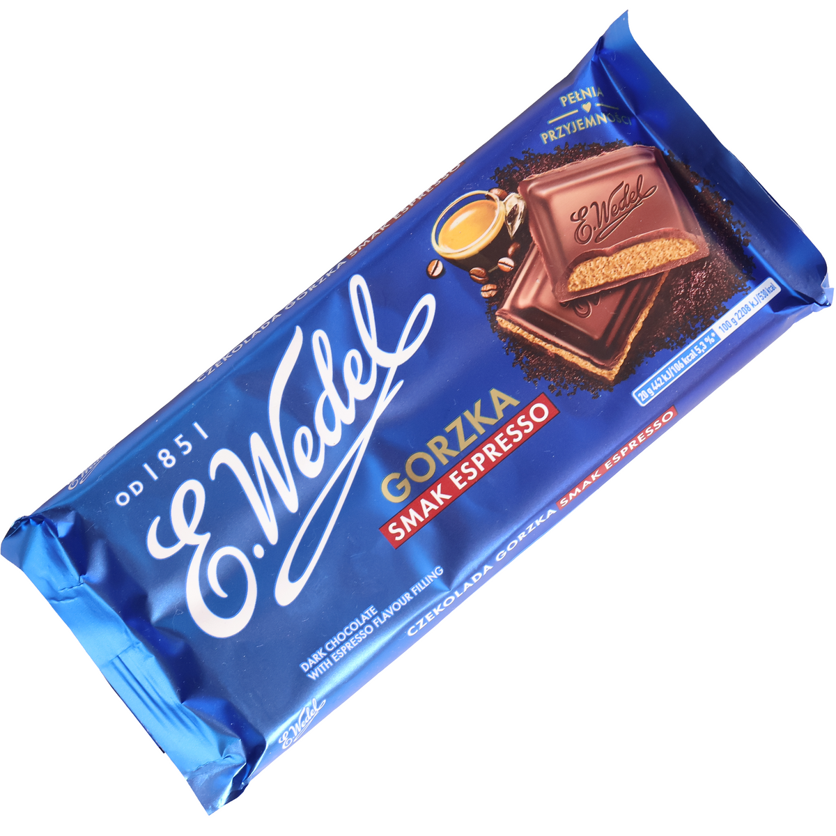 E. Wedel Dark Chocolate with Espresso Filling, 3.53oz