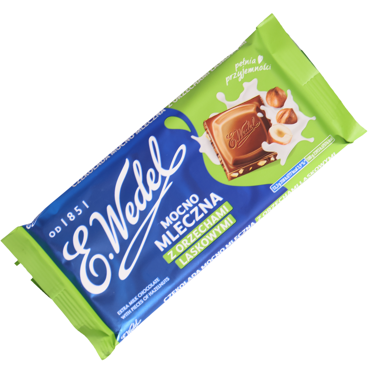 E. Wedel Mocno Mleczna Milk Chocolate with Hazelnuts, 2.82oz