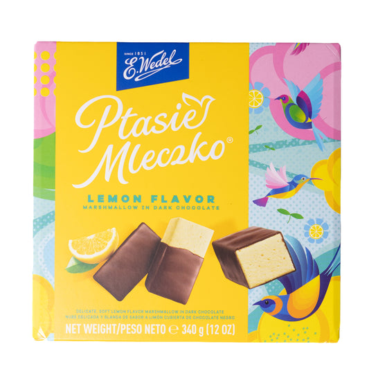 E. Wedel Ptasie Mleczko Lemon Marshmallow in Dark Chocolate, 12oz