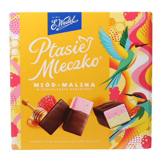 E. Wedel Ptasie Mleczko Raspberry-Honey Marshmallow in Dark Chocolate, 12oz