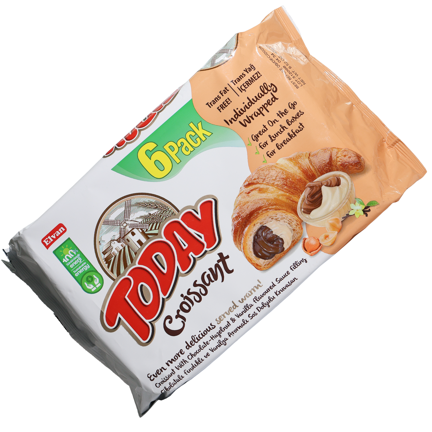 Elvan Today Chocolate Hazelnut & Vanilla Croissants 6 Pack, 9.52oz
